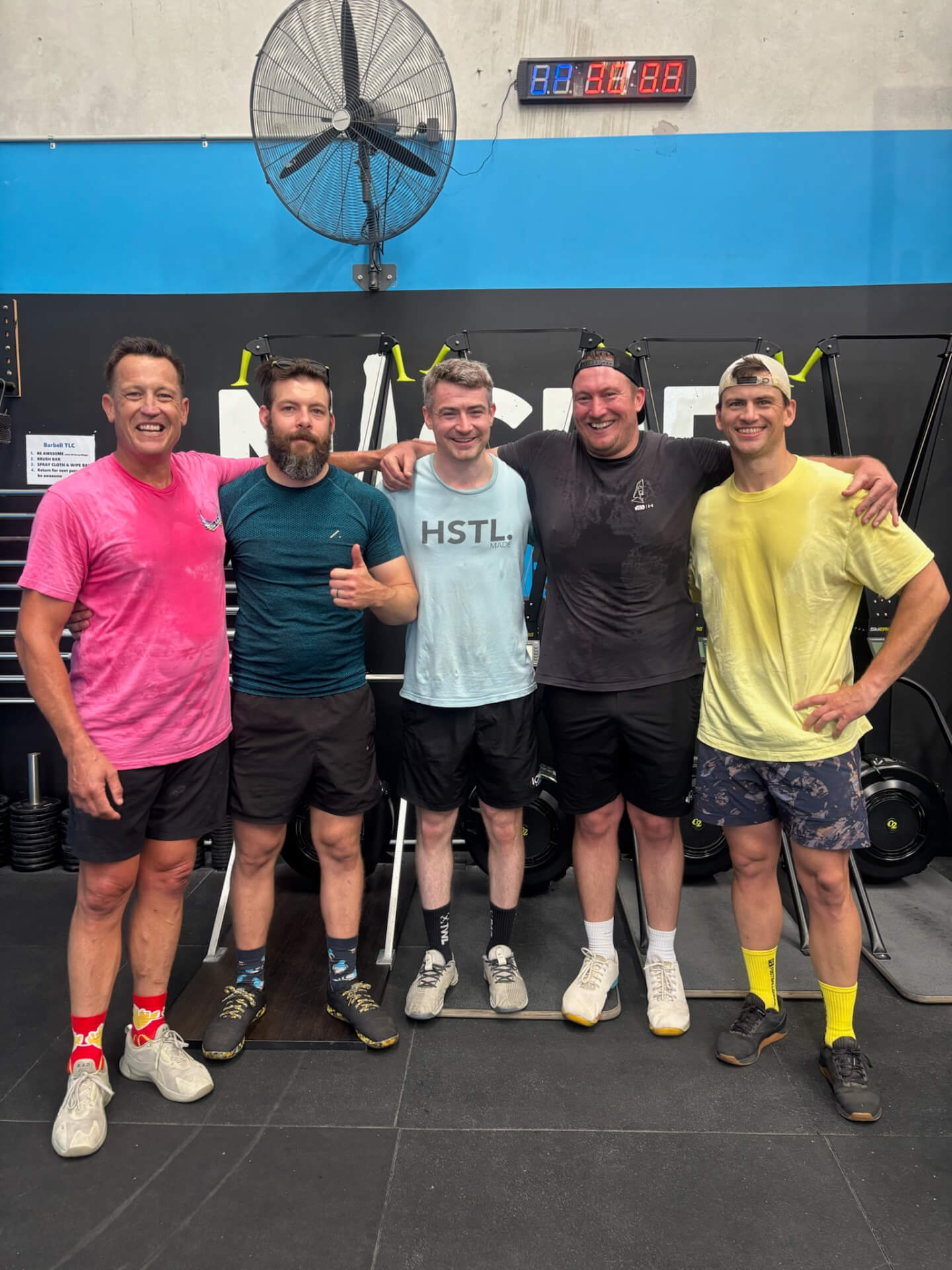 A group of members after finishing a workout